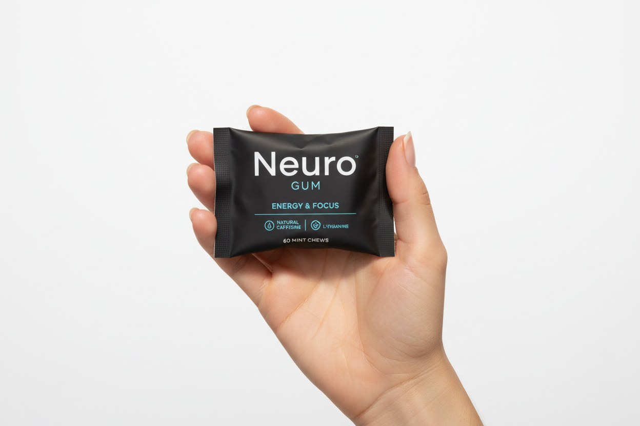 Hand holding Neuro Gum